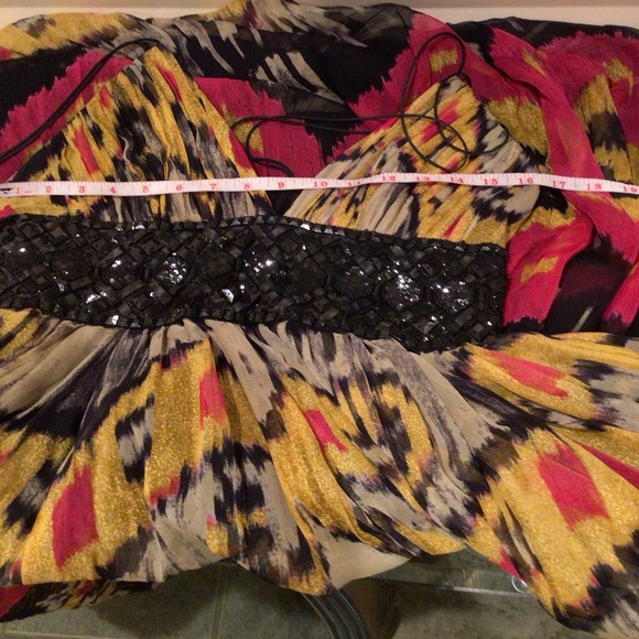 💕Host Pick💕NWOT Marchesa notte silk multi coloured evening gown - Picture 8 of 11